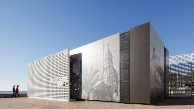 طراحی نمای ساختمان یک طبقه با سرامیک